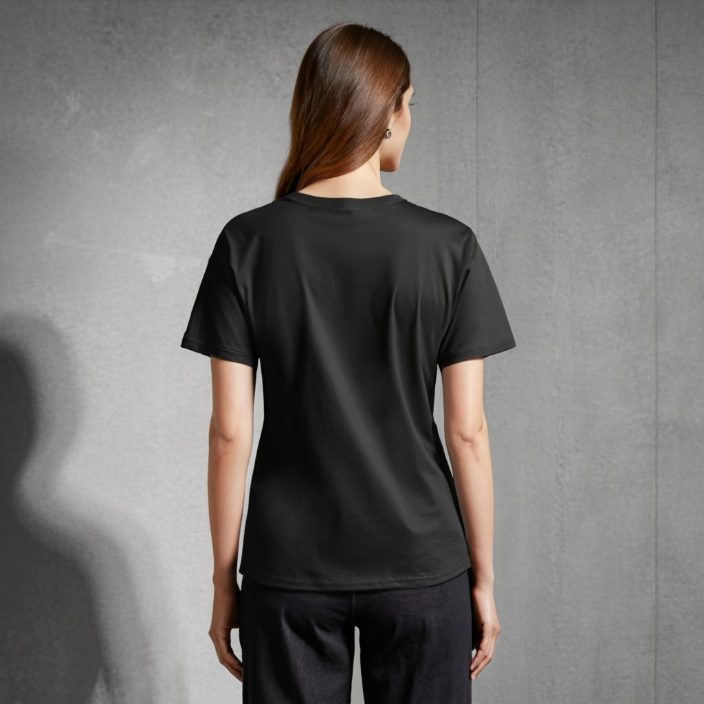 Women's Relaxed Fit Black T-shirt